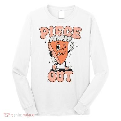 Piece Out Pumpkin Pie Retro Thanksgiving Fall Vibes Groovy Long Sleeve Shirt