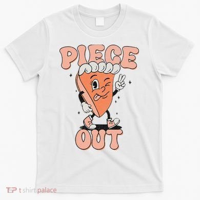 Piece Out Pumpkin Pie Retro Thanksgiving Fall Vibes Groovy T-Shirt
