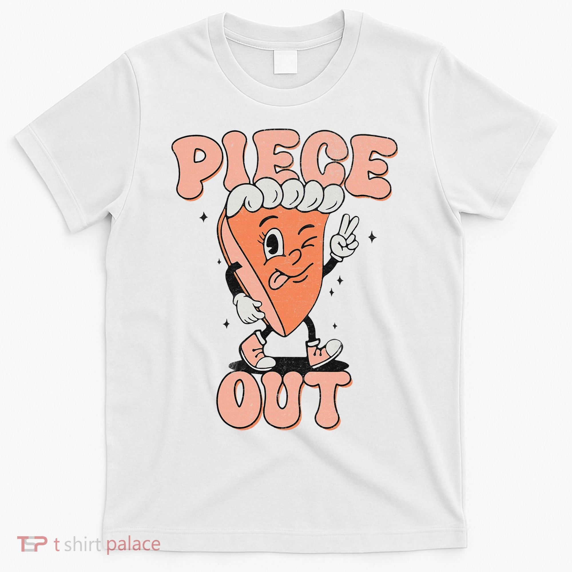 Piece Out Pumpkin Pie Retro Thanksgiving Fall Vibes Groovy T-Shirt