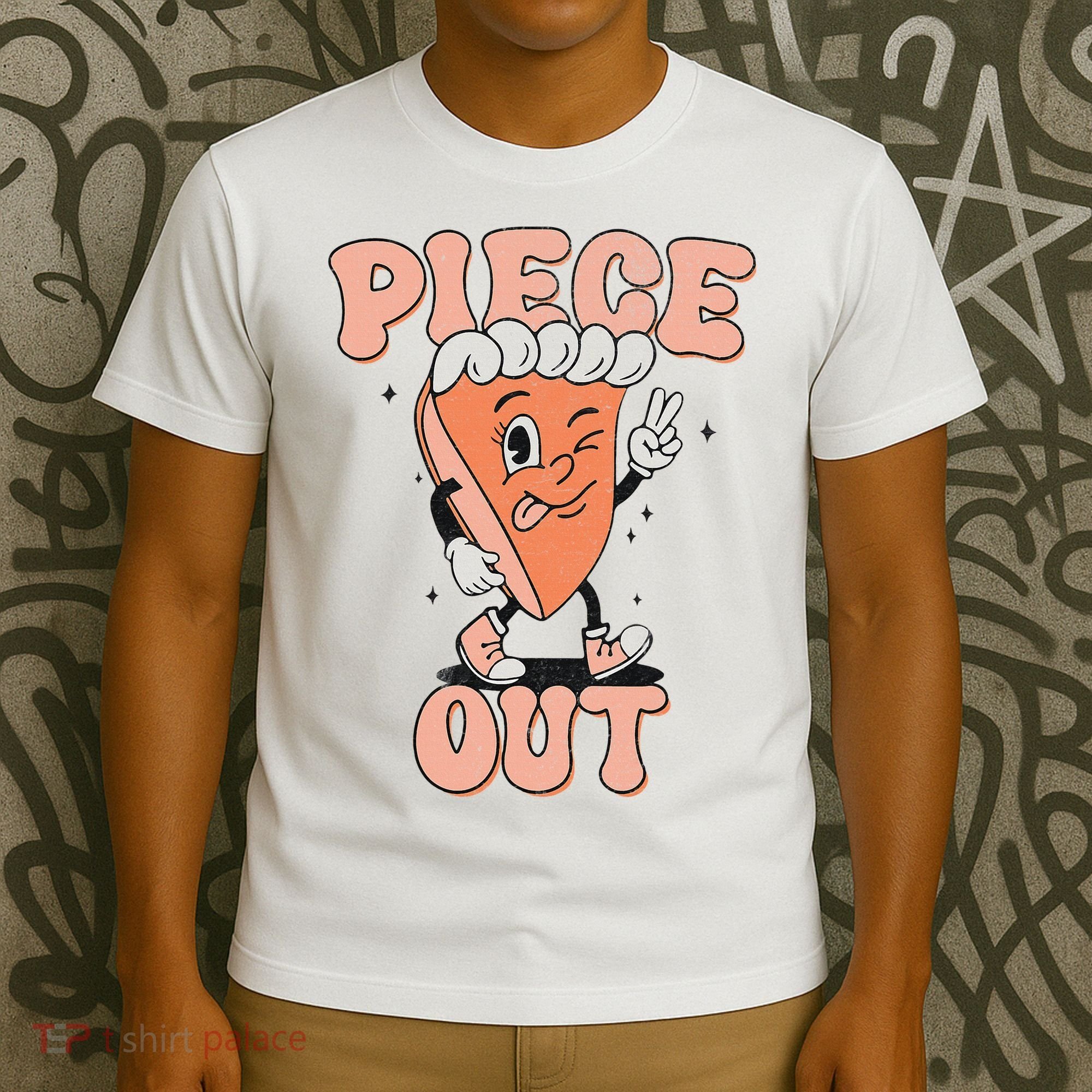 Piece Out Pumpkin Pie Retro Thanksgiving Fall Vibes Groovy T-Shirt