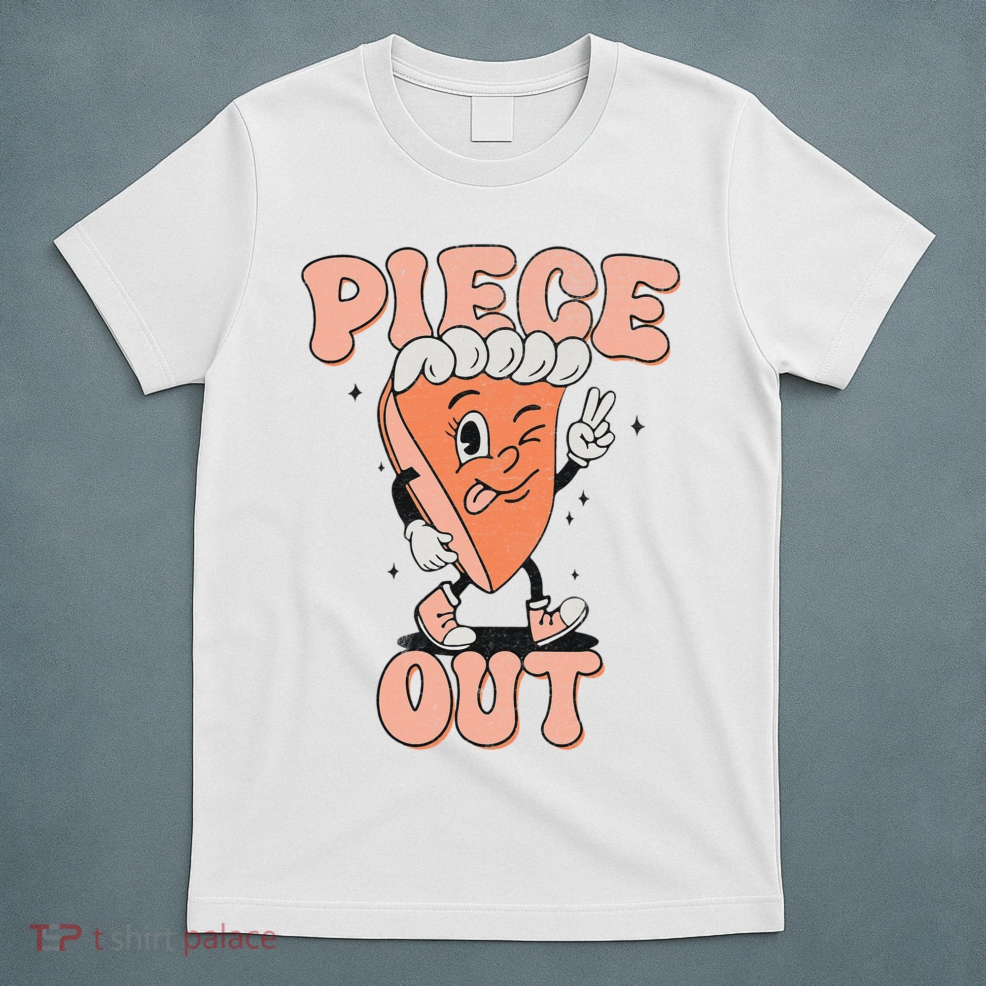 Piece Out Pumpkin Pie Retro Thanksgiving Fall Vibes Groovy T-Shirt