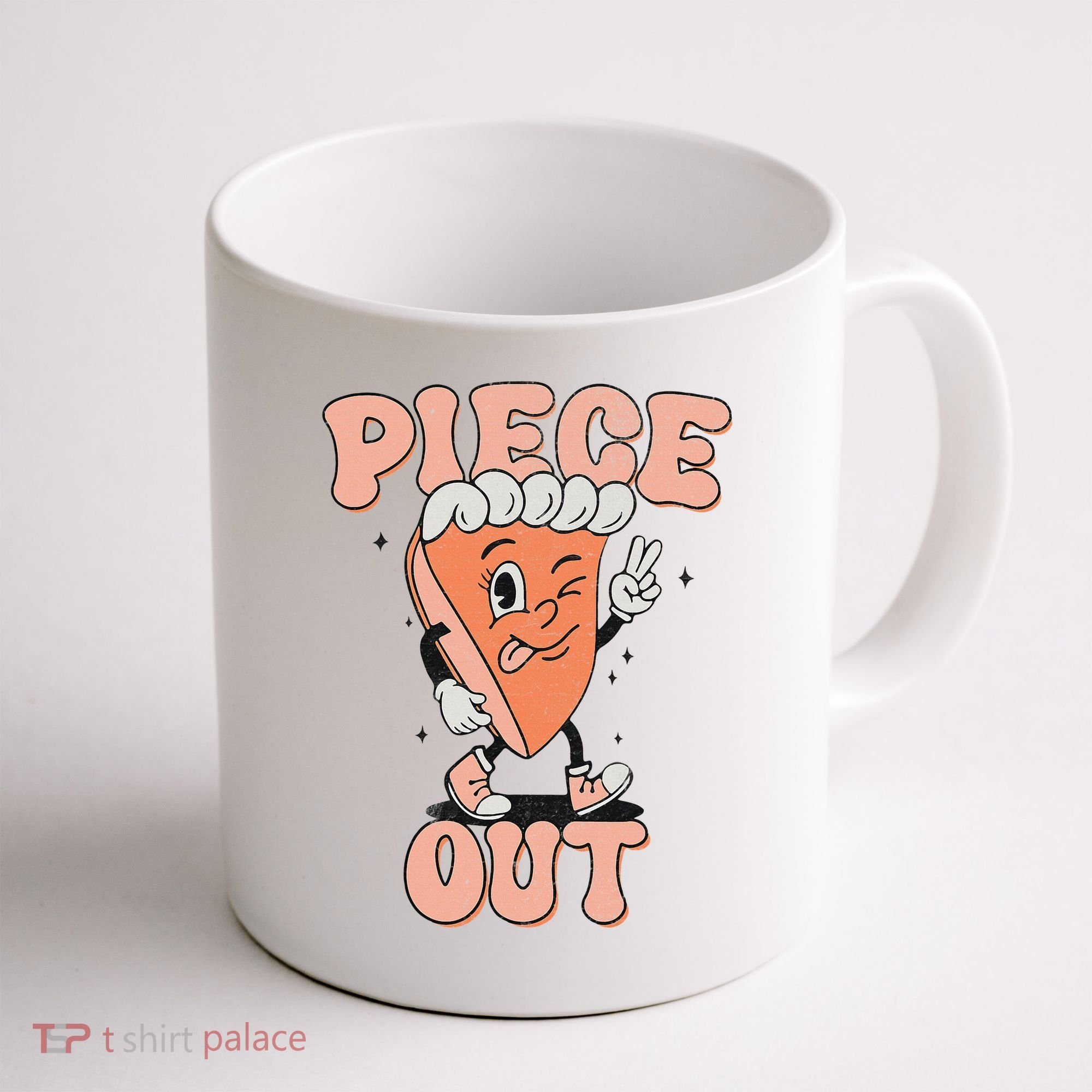 Piece Out Pumpkin Pie Retro Thanksgiving Fall Vibes Groovy Coffee Mug