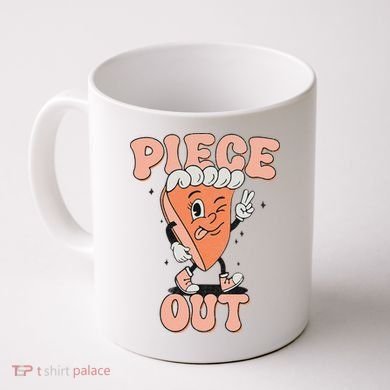 Piece Out Pumpkin Pie Retro Thanksgiving Fall Vibes Groovy Coffee Mug