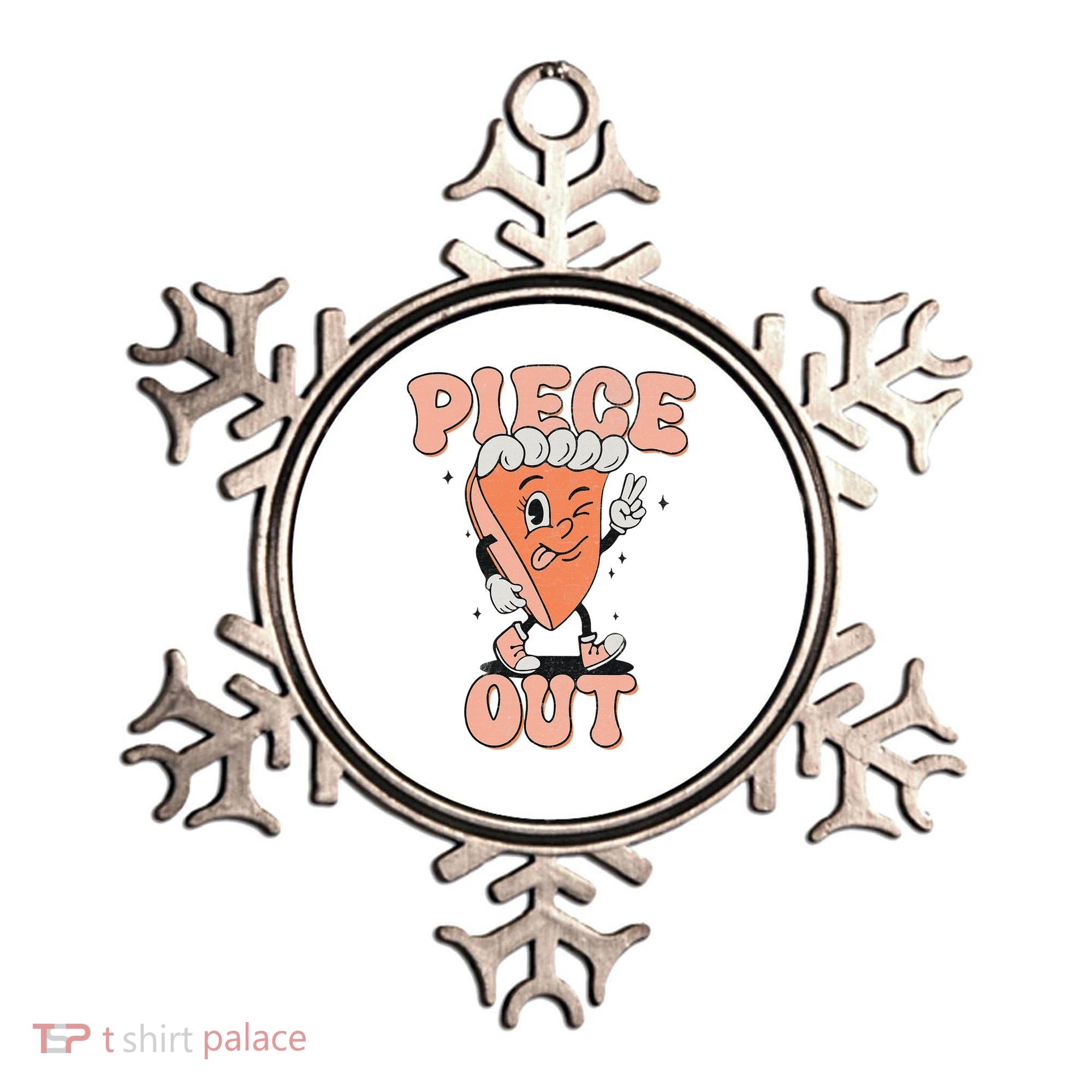 Piece Out Pumpkin Pie Retro Thanksgiving Fall Vibes Groovy Ornament