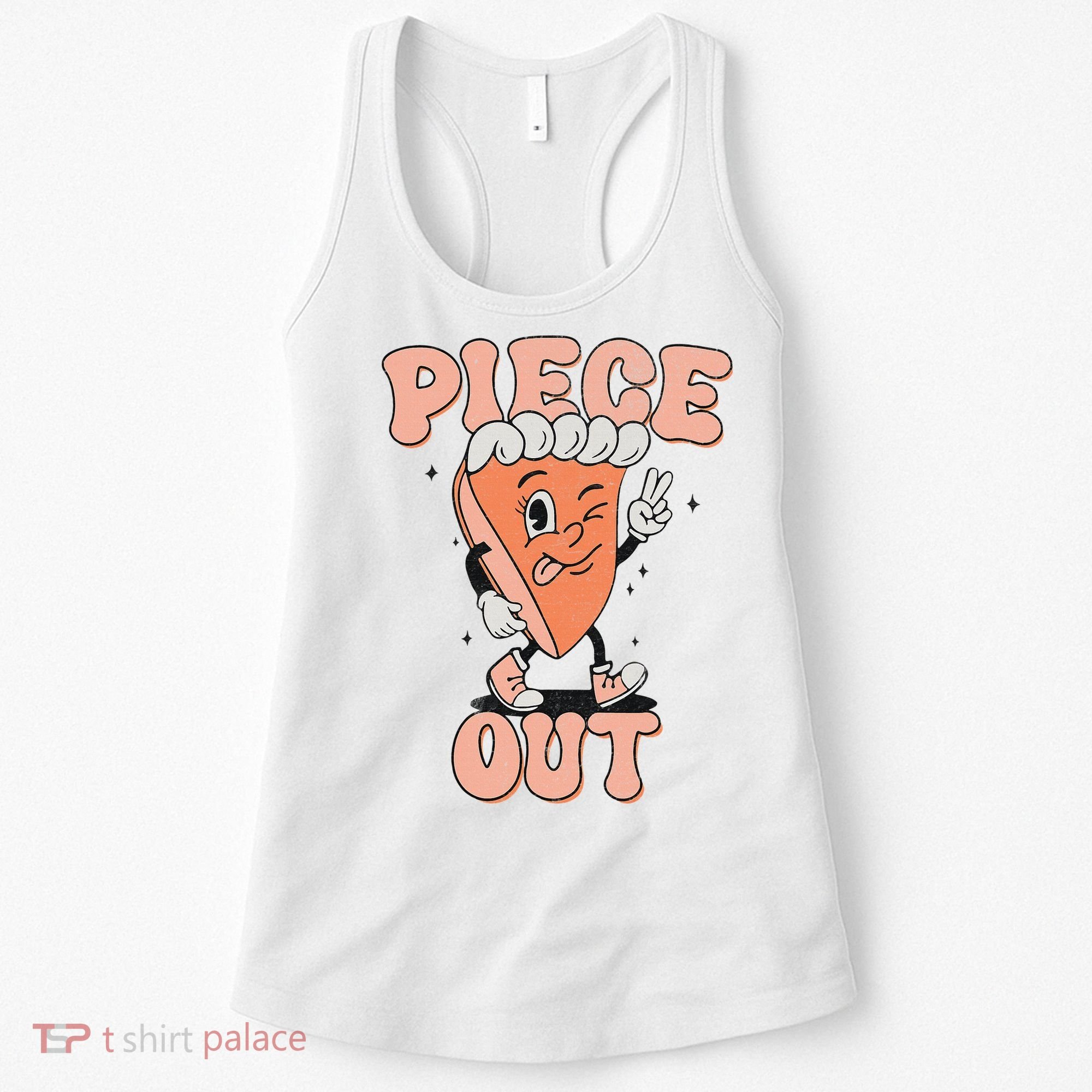 Piece Out Pumpkin Pie Retro Thanksgiving Fall Vibes Groovy Women's Tank Top