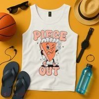 Piece Out Pumpkin Pie Retro Thanksgiving Fall Vibes Groovy Tank Top thumb 4