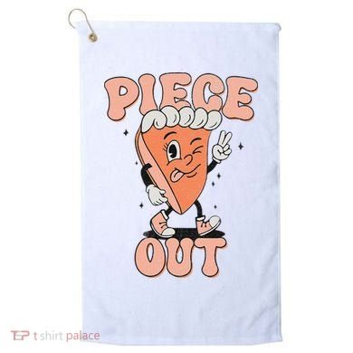 Piece Out Pumpkin Pie Retro Thanksgiving Fall Vibes Groovy Golf Towel
