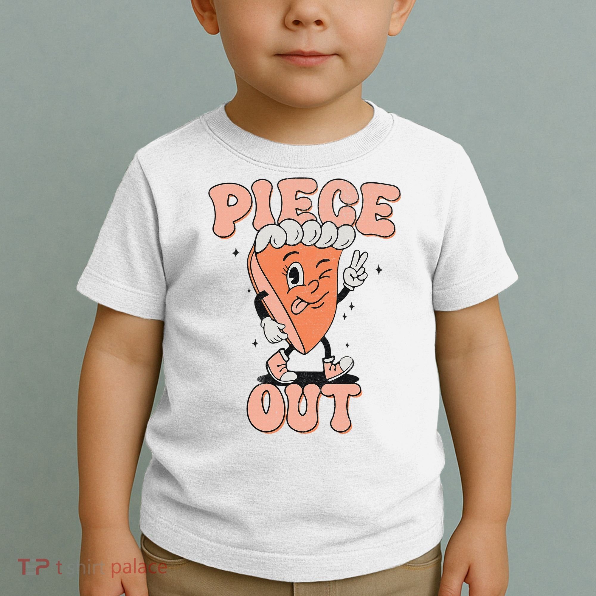 Piece Out Pumpkin Pie Retro Thanksgiving Fall Vibes Groovy Toddler T-Shirt