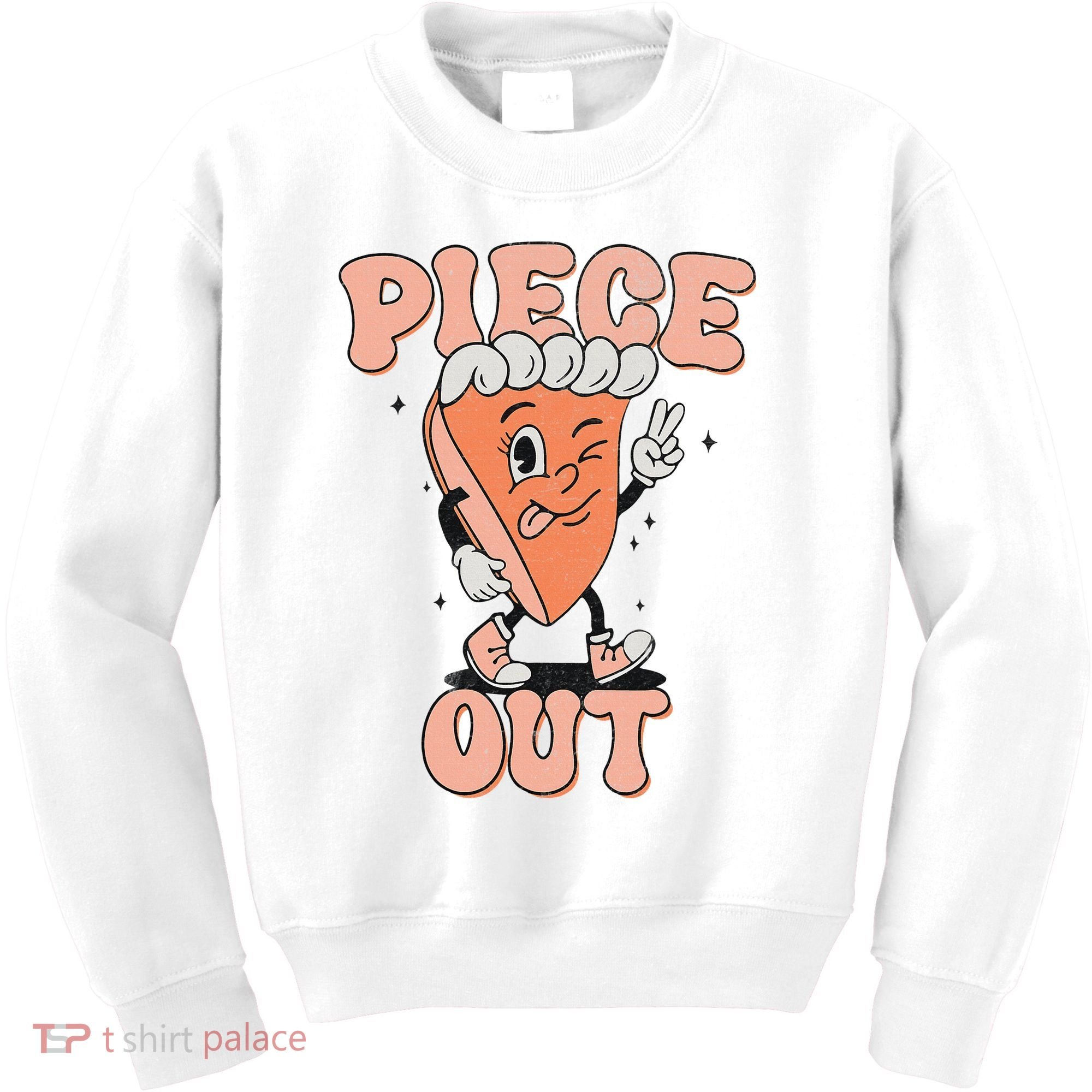 Piece Out Pumpkin Pie Retro Thanksgiving Fall Vibes Groovy Kids Sweatshirt