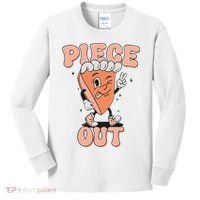 Piece Out Pumpkin Pie Retro Thanksgiving Fall Vibes Groovy Kids Long Sleeve Shirt thumb 0