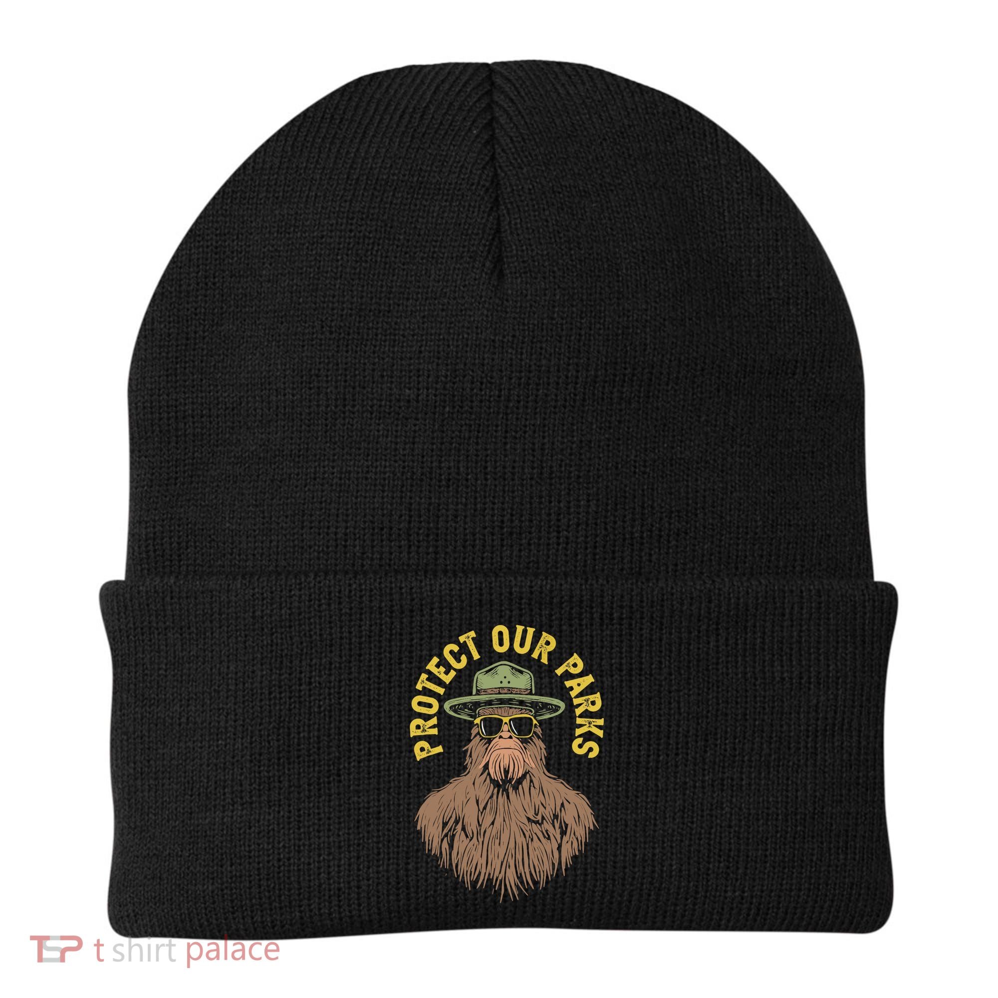 Protect Our Parks! Sasquatch Park Ranger Funny Bigfoot Beanie