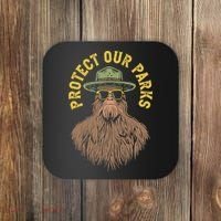 Protect Our Parks! Sasquatch Park Ranger Funny Bigfoot Coaster thumb 0