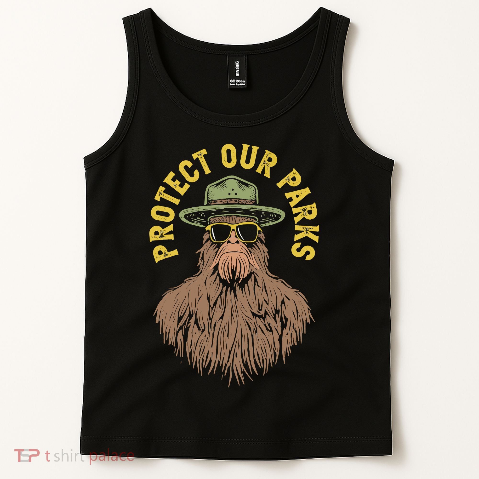 Protect Our Parks! Sasquatch Park Ranger Funny Bigfoot Tank Top