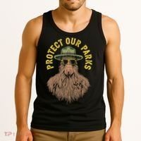 Protect Our Parks! Sasquatch Park Ranger Funny Bigfoot Tank Top thumb 3