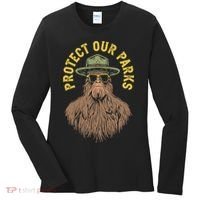 Protect Our Parks! Sasquatch Park Ranger Funny Bigfoot Women's Long Sleeve Shirt thumb 0
