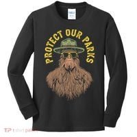 Protect Our Parks! Sasquatch Park Ranger Funny Bigfoot Kids Long Sleeve Shirt thumb 0