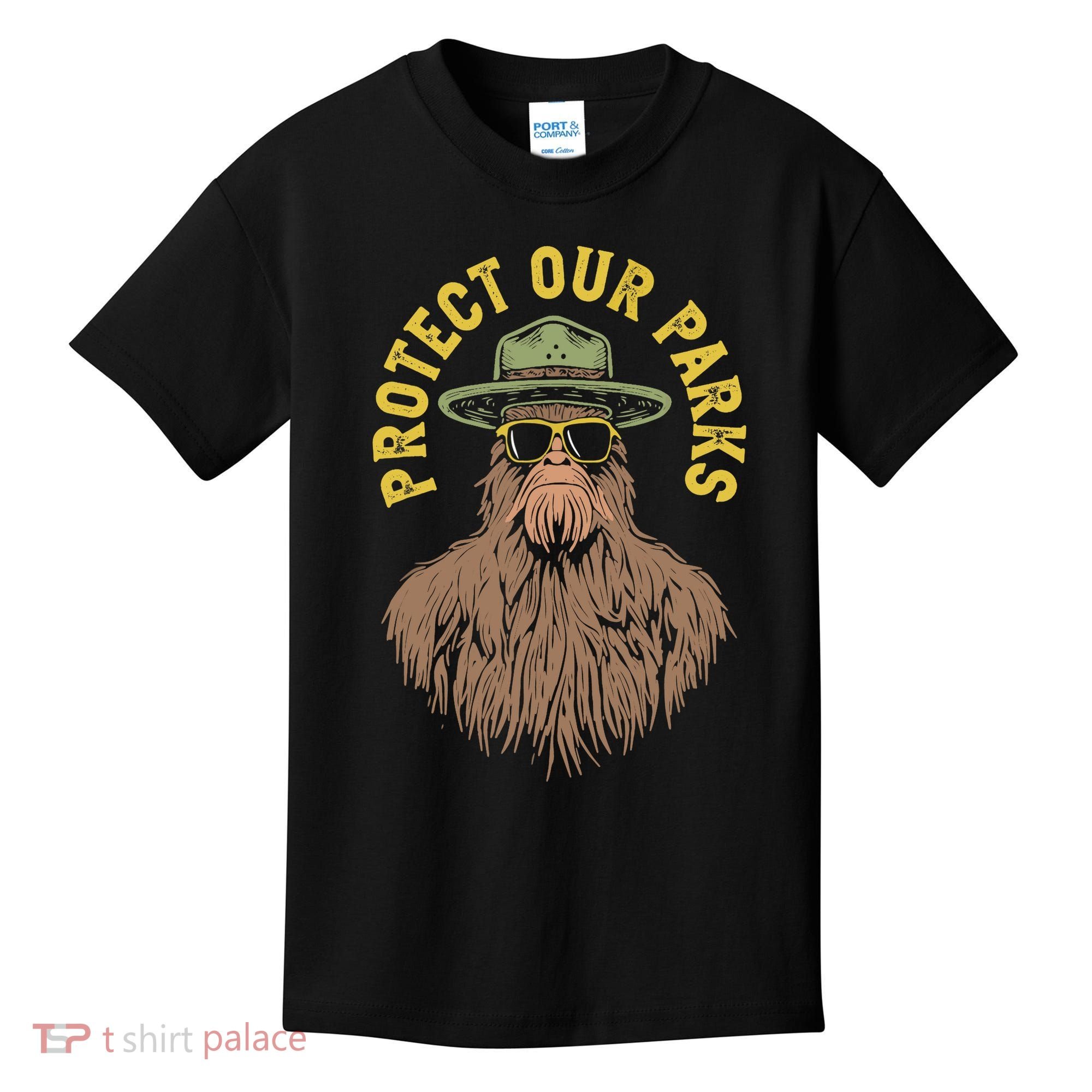 Protect Our Parks! Sasquatch Park Ranger Funny Bigfoot Kids T-Shirt