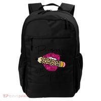 Progress Over Perfection Leopard Pencil Motivational Teacher Backpack thumb 0