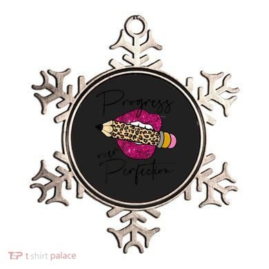Progress Over Perfection Leopard Pencil Motivational Teacher Ornament
