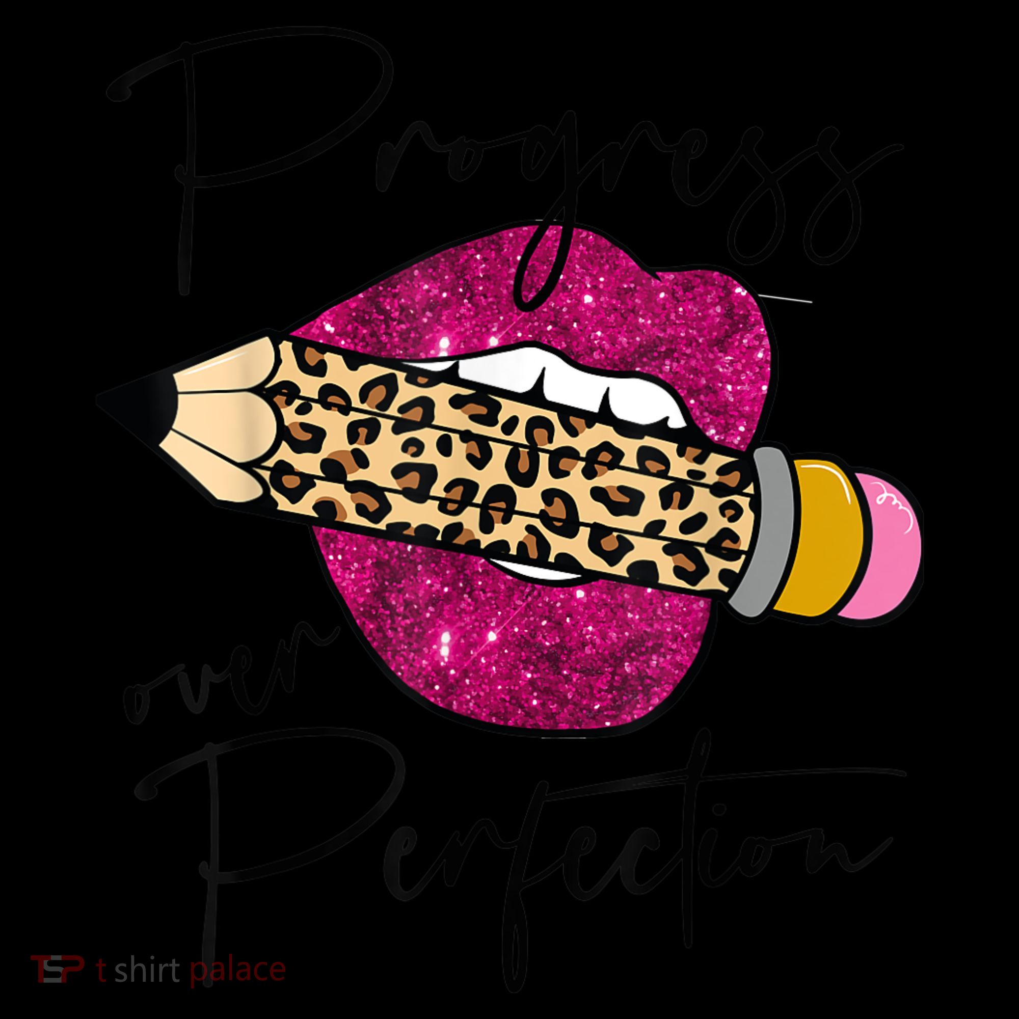 Progress Over Perfection Leopard Pencil Motivational Teacher Ornament