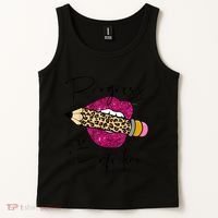 Progress Over Perfection Leopard Pencil Motivational Teacher Tank Top thumb 2