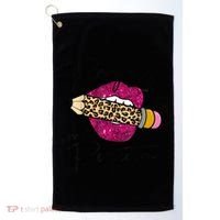 Progress Over Perfection Leopard Pencil Motivational Teacher Golf Towel thumb 0