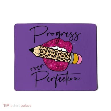 Progress Over Perfection Leopard Pencil Motivational Teacher Mousepad