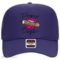 Progress Over Perfection Leopard Pencil Motivational Teacher Hat thumb 0