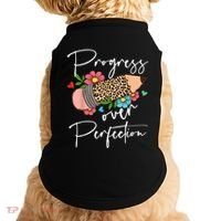 Progress Over Perfection Leopard Pencil Motivational Teacher Doggie Tank thumb 0
