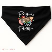 Progress Over Perfection Leopard Pencil Motivational Teacher USA-Made Doggie Bandana thumb 0