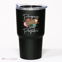 Progress Over Perfection Leopard Pencil Motivational Teacher Tumbler thumb 0