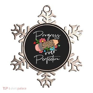 Progress Over Perfection Leopard Pencil Motivational Teacher Ornament