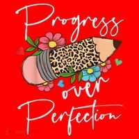 Progress Over Perfection Leopard Pencil Motivational Teacher Santa Hat thumb 1