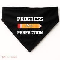 Progress Over Perfection Teacher Funny Pencil Back To Shool USA-Made Doggie Bandana thumb 0