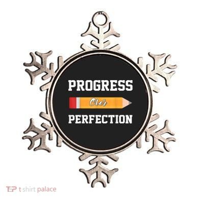 Progress Over Perfection Teacher Funny Pencil Back To Shool Ornament