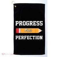 Progress Over Perfection Teacher Funny Pencil Back To Shool Golf Towel thumb 0
