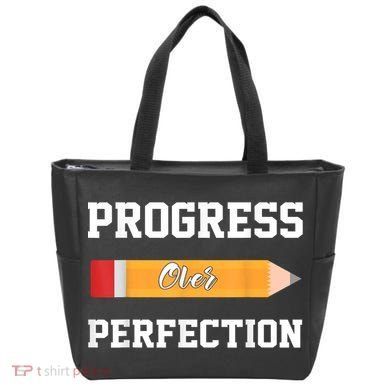 Progress Over Perfection Teacher Funny Pencil Back To Shool Tote Bag