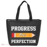 Progress Over Perfection Teacher Funny Pencil Back To Shool Tote Bag thumb 0