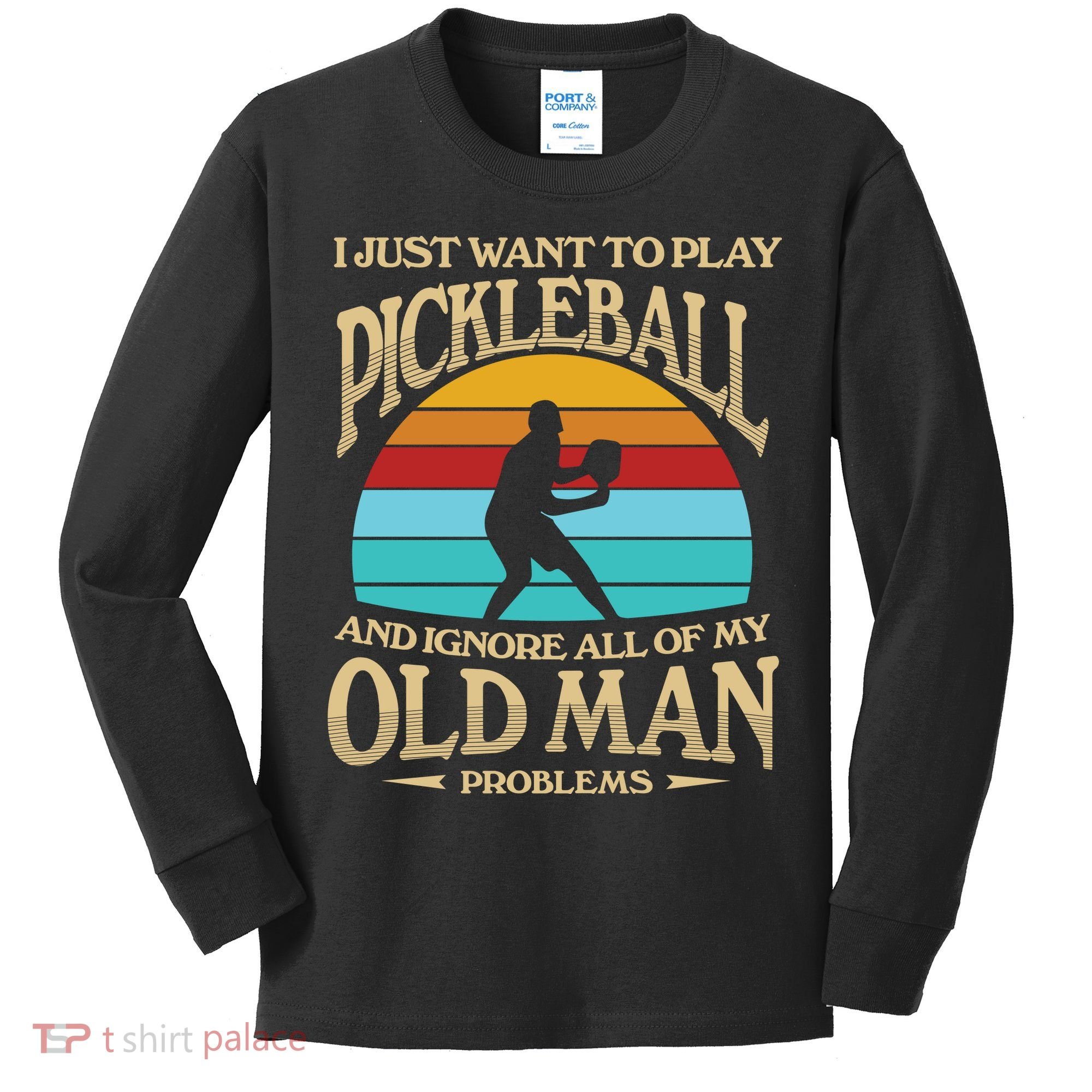 Pickleball OLDMAN Kids Long Sleeve Shirt