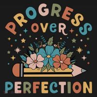 Progress Over Perfection | Teacher Wildflower Back To School Coaster thumb 2