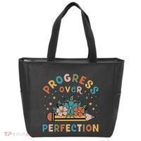 Progress Over Perfection | Teacher Wildflower Back To School Tote Bag thumb 0