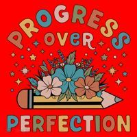 Progress Over Perfection | Teacher Wildflower Back To School Santa Hat thumb 1