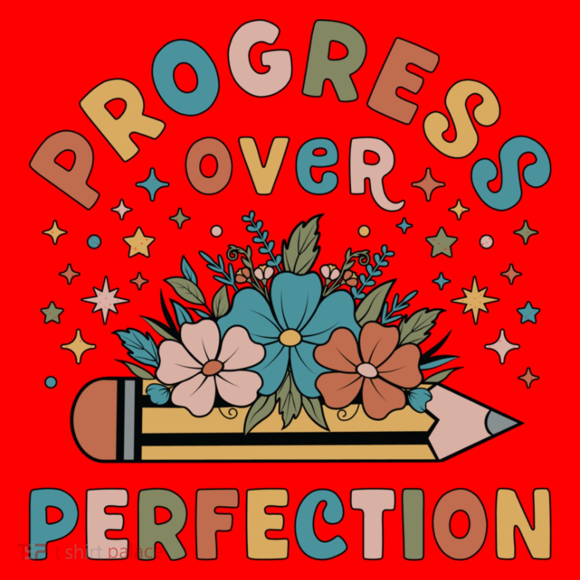 Progress Over Perfection | Teacher Wildflower Back To School Santa Hat
