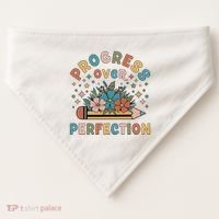 Progress Over Perfection | Teacher Wildflower Back To School USA-Made Doggie Bandana thumb 0