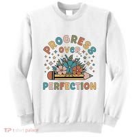 Progress Over Perfection | Teacher Wildflower Back To School Sweatshirt thumb 0