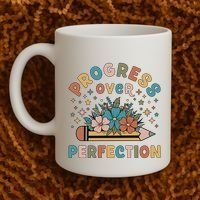Progress Over Perfection | Teacher Wildflower Back To School Coffee Mug thumb 2