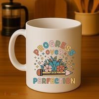 Progress Over Perfection | Teacher Wildflower Back To School Coffee Mug thumb 4