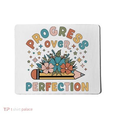Progress Over Perfection | Teacher Wildflower Back To School Mousepad