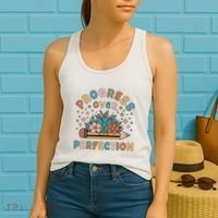 Progress Over Perfection | Teacher Wildflower Back To School Women's Tank Top thumb 2
