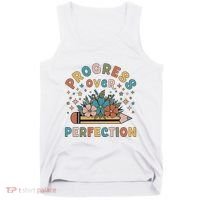 Progress Over Perfection | Teacher Wildflower Back To School Tank Top thumb 0